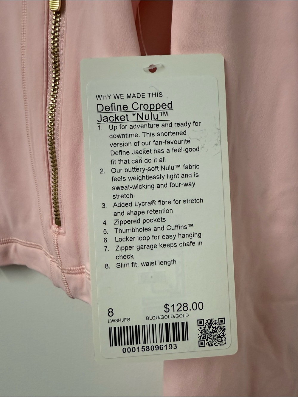 Define Cropped Jacket Nulu in Blush Quartz/Gold - Picture 3 of 6